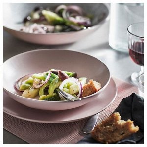 FÄRGKLAR, Тарелка матово-светло-розовая, 26 см/ 4 шт