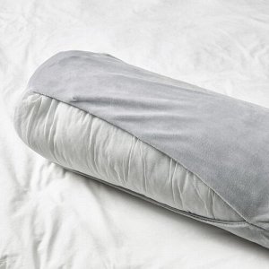 BLÅSKATA, Подушка цилиндрической формы/светло-серая, 80 см