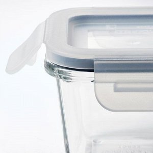 IKEA 365+, Контейнер для пищевых продуктов с крышкой, квадратный/стеклянный, 180 мл/ 3 шт