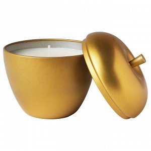 IKEA VINTERFINT, ароматическая свеча в металлической банке, в форме яблока Зимние яблоки золотистого цвета, 24 часа, .
