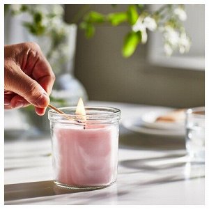 LUGNARE, ароматическая свеча в стекле, Жасминово-розовая, 40 гр.,