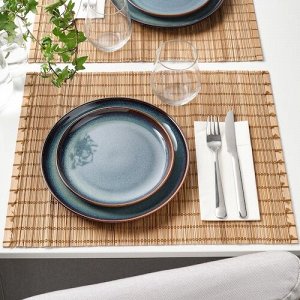 GLADELIG, Тарелка, синяя, 20 см, 4 шт