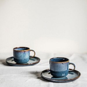 GLADELIG, Тарелка, синяя, 20 см, 4 шт