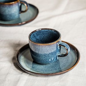 GLADELIG, Тарелка, синяя, 20 см, 4 шт