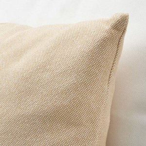 SANDTRAV, Подушка, желто-бежевая/белая, 45х45 см
