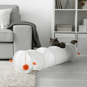 UTSÅDD, Игровой туннель для кошки, белый/оранжевый