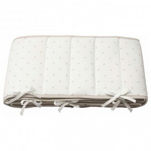 LENAST, Бортики для кроватки  в горошек /бело-серый, 60x120 см,