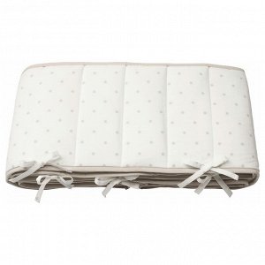 IKEA LENAST, Бортики для кроватки  в горошек /бело-серый, 60x120 см,