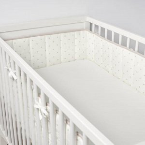 IKEA LENAST, Бортики для кроватки  в горошек /бело-серый, 60x120 см,