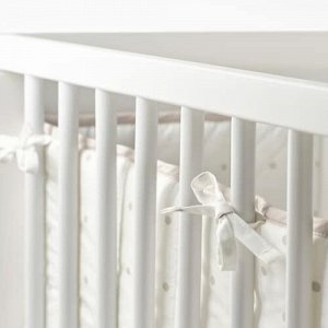 IKEA LENAST, Бортики для кроватки  в горошек /бело-серый, 60x120 см,