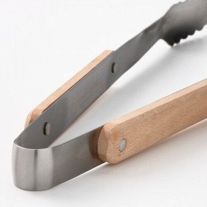 GRILLTIDER, набор инструментов для барбекю из 3 частей, нержавеющая сталь / бук