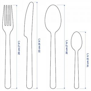 IKEA 365+, набор столовых приборов из 24 предметов, нержавеющая сталь