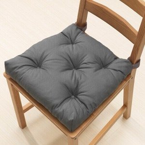 IKEA MALINDA, подушка для стула, серая, 40/35x38x7 см,