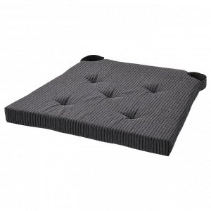 IKEA JUSTINA, подушка для стула, черная, 42/35x40x4 см