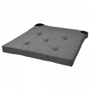 JUSTINA, подушка для стула, черная, 42/35x40x4 см