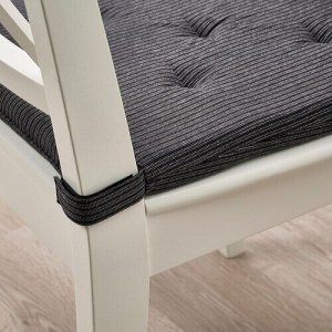 IKEA JUSTINA, подушка для стула, черная, 42/35x40x4 см