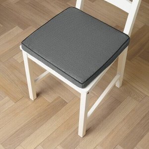 LEVERBALSAM, подушка для стула, темно-серая, 38x38x4 см,