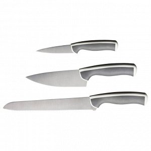 ЭНДЛИГ, набор ножей из 3 частей, светло-серый / белый