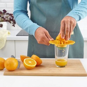 UPPFYLLD, Соковыжималка для лимона, ярко-желтая/ярко-зеленая, 15 см