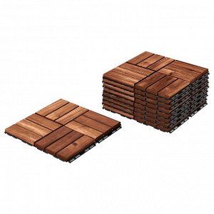 IKEA РУННЕН, настил для пола, наружный, с коричневыми пятнами, 0,81 м2