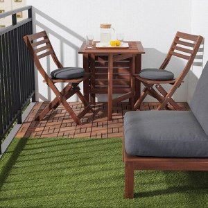 IKEA РУННЕН, настил для пола, наружный, с коричневыми пятнами, 0,81 м2