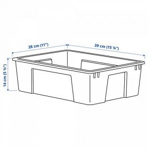 SAMLA, коробка без крышки , прозрачный, 39x28x14 см / 11 л