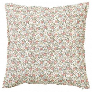 NATTFLYN, чехол для подушки, цветочный узор /темно-розовый, 50x50 см,