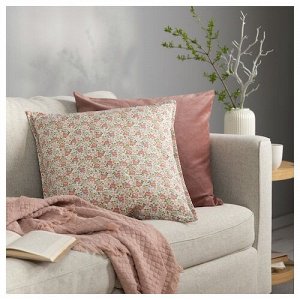 NATTFLYN, чехол для подушки, цветочный узор/темно-розовый, 50x50 см,