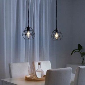 BRUNSTA / HEMMA, подвесной светильник, черный, 20 см,
