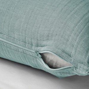 VALLKRASSING, чехол для подушки, светло-сине-серый, 50x50 см