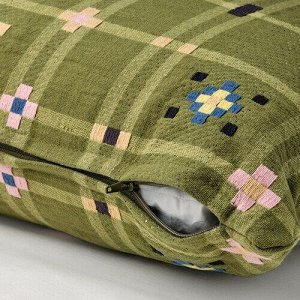 КУСТГРАН, чехол для подушки, желто-зеленый, 40x58 см