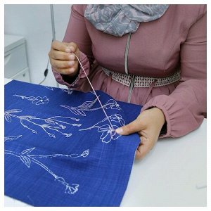 ÅKERNEJLIKA, Чехол для подушки, синяя вышивка, 50х50 см