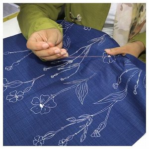 ÅKERNEJLIKA, Чехол для подушки, синяя вышивка, 50х50 см