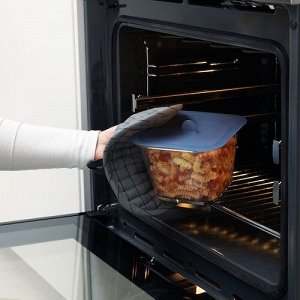 IKEA 365+, контейнер для пищевых продуктов с крышкой, квадратное стекло / силикон, 1,2 л,
