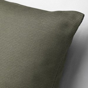 JORDTISTEL, чехол для подушки, серо-зеленый, 50x50 см