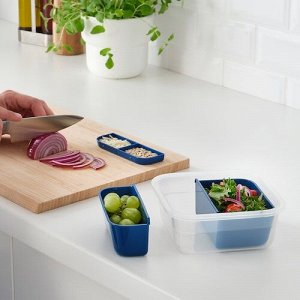 IKEA 365+, вкладыш для контейнера для продуктов, набор из 2 штук, темно-синий