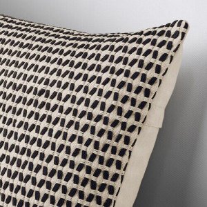 KUSTFLY, чехол для подушки, бежевый / черный, 50x50 см