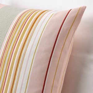 IKEA SOLMOTT, чехол для подушки, розовый в разноцветную полоску, 50x50 см,