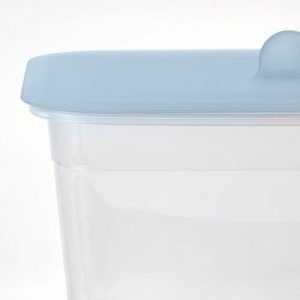 IKEA 365+, контейнер для пищевых продуктов с крышкой, прямоугольный, пластик / силикон, 2,0 л,