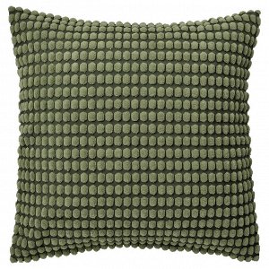 SVARTPOPPEL, чехол для подушки, зелено-желтый, 65x65 см