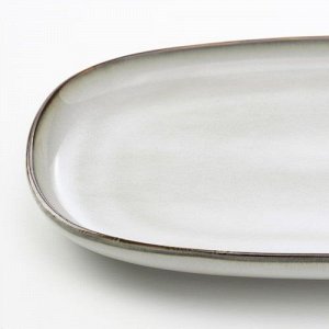 ГЛАДИОЛУС, тарелка, серый, 31x19 см