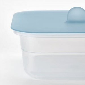 IKEA 365+, контейнер для пищевых продуктов с крышкой, квадратный пластик / силикон, 750 мл,