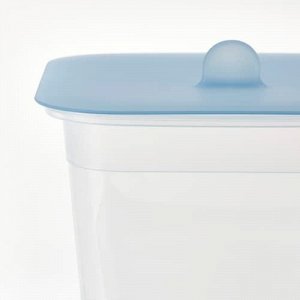 IKEA 365+, контейнер для пищевых продуктов с крышкой, квадратный из пластика / силикона, 1,4 л,