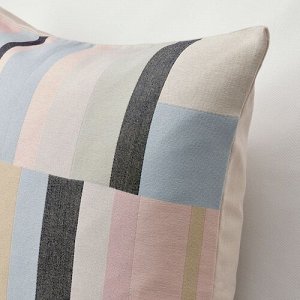 LYKTBRARE, чехол для подушки, светло-бежевый / разноцветный, 50x50 см