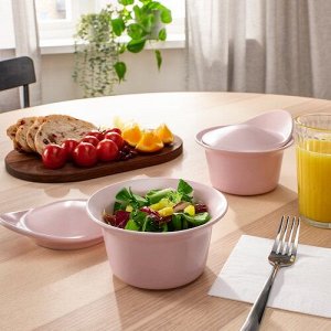 FRGKLAR, Форма для запекания/сервировки с крышкой, матово-светло-розовая, 0,2 л, 2 шт