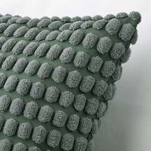 IKEA SVARTPOPPEL, чехол для подушки, серо-зеленый, 50x50 см