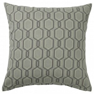 JTTEPOPPEL, чехол для подушки, зеленый / серый, 50x50 см,