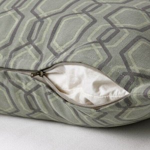 IKEA JTTEPOPPEL, чехол для подушки, зеленый серый, 50x50 см,