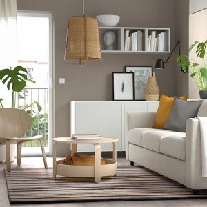 ELLJUSSPR, коврик с низким ворсом, разноцветный/ в полоску ручной работы, 170x240 см,