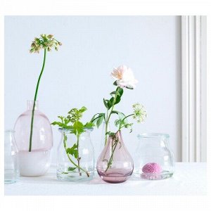 SANNOLIK, Ваза, розовый, 17 см
